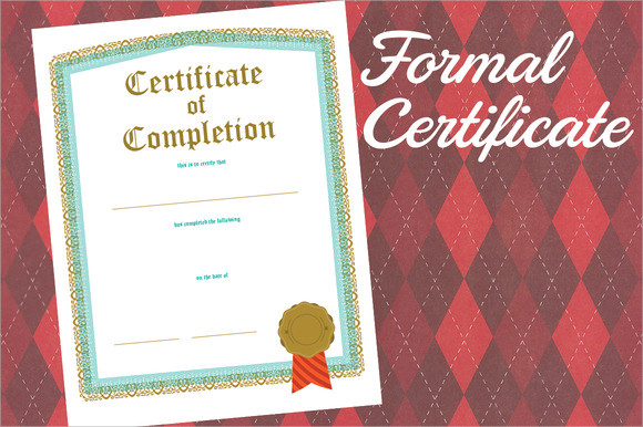 formal certificate of completion