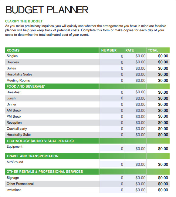 2019 budget planner