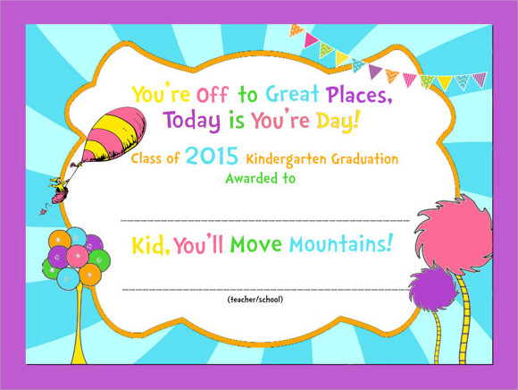 graduation kindergarten certificate templates