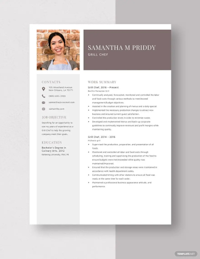 Free 13+ Chef Resume Templates In Ms Word | Pages