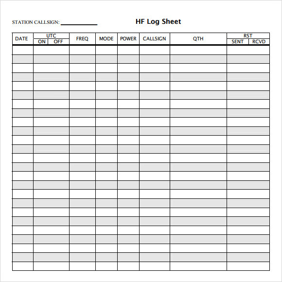 10+ Sample Log Sheets | Sample Templates