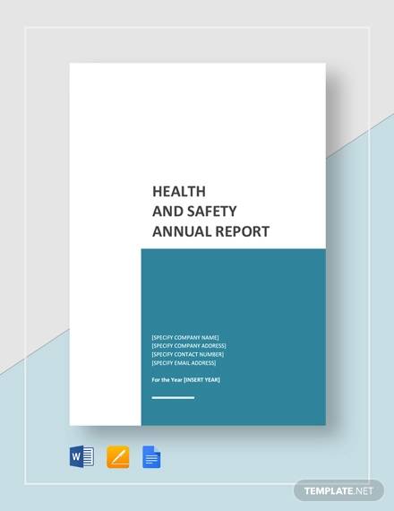 health and safety annual report template
