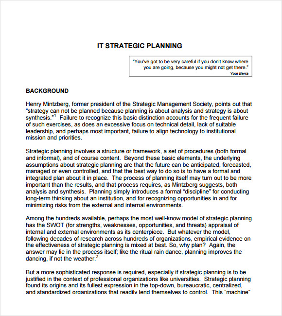 it strategic planning pdf