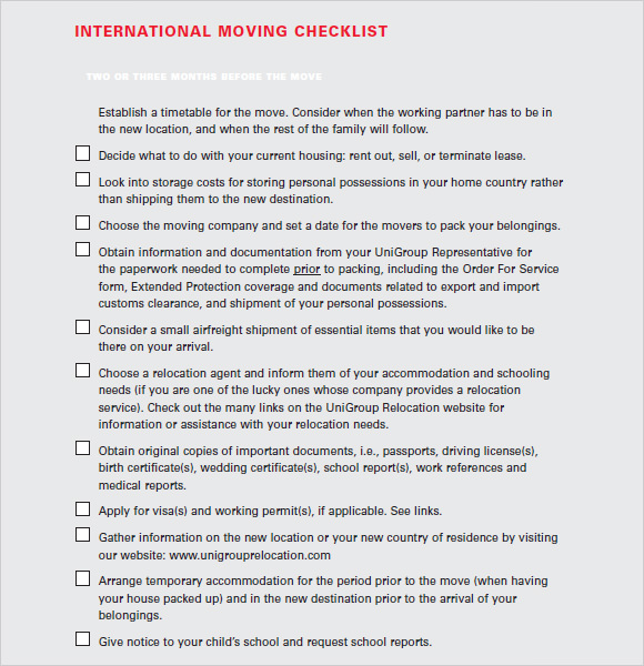 moving checklist martha stewart