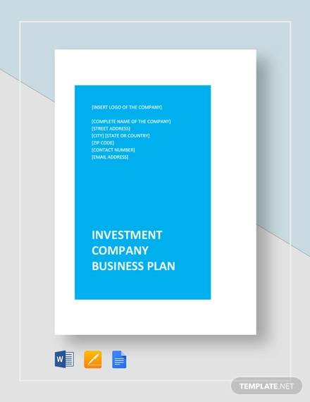 investment company business plan template