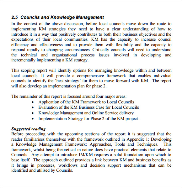 knowledge management reports