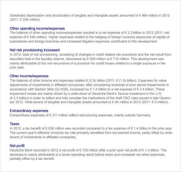 management report template download