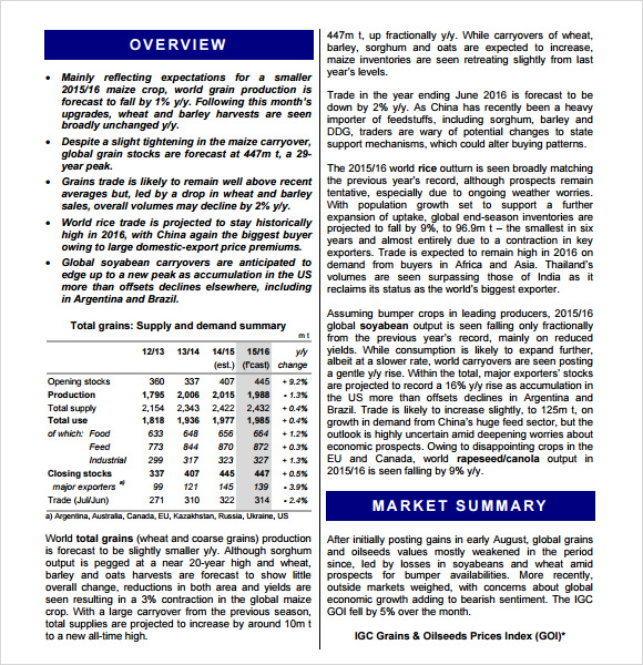 what sections should be included in a marketing research report