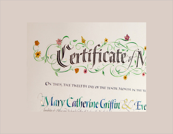 marriage certificate template