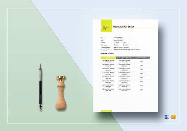 medical fact sheet design