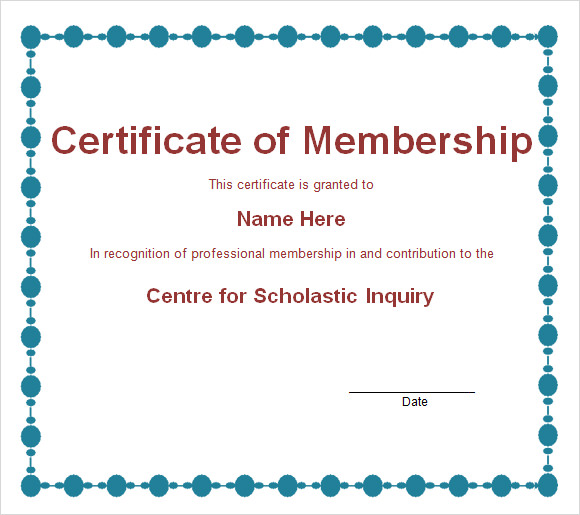 FREE 14 Membership Certificate Templates In AI PSD MS Word