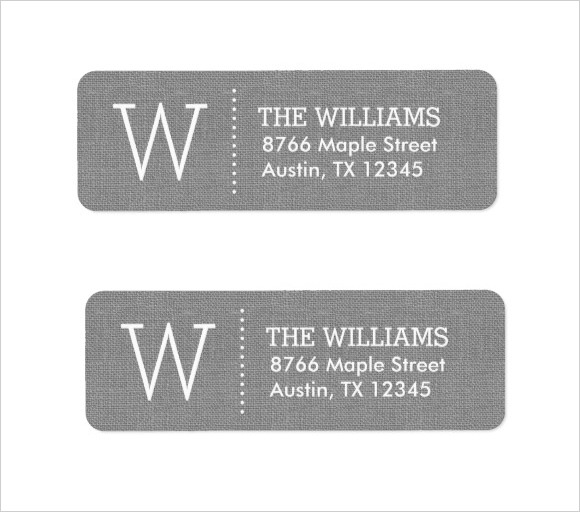 monogram return address label template