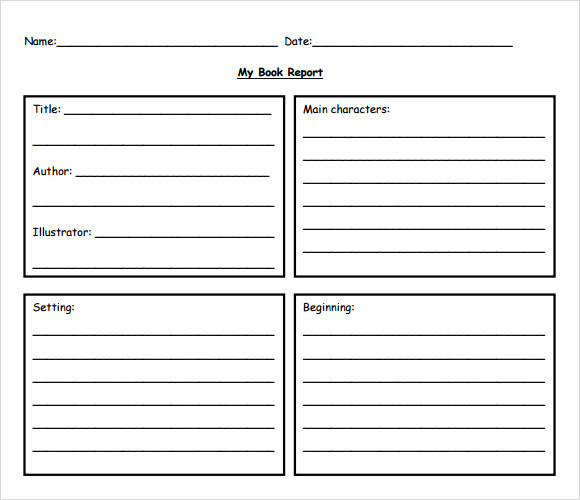 my book report template