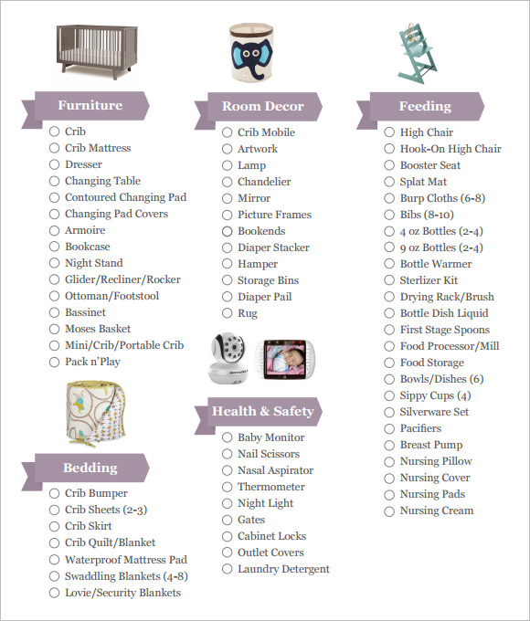 FREE 12+ Sample Baby Registry Checklists in Google Docs | MS Word ...