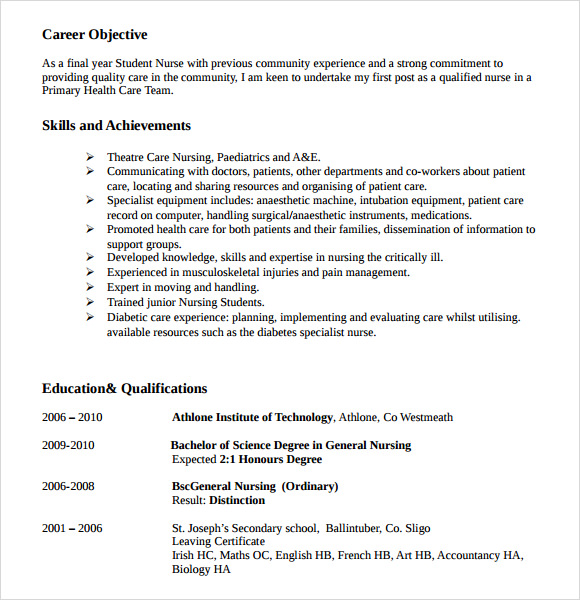 free resume templates 2017 nursing