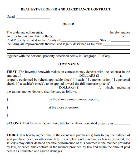 10-sample-offer-to-purchase-real-estate-forms-sample-templates