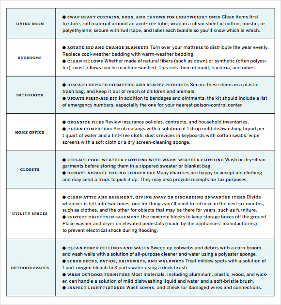 FREE 11 Spring Cleaning Checklist Samples In Google Docs MS Word