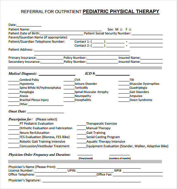 pediatric physical therapy evaluation