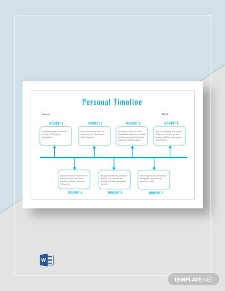 personal timeline activity template