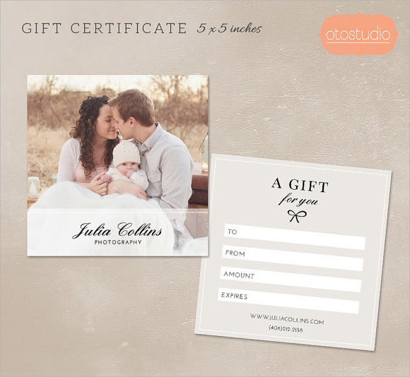 photography gift card template
