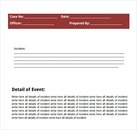 police report format
