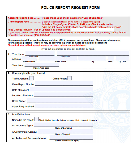 FREE 7+ Sample Police Reports in MS Word PDF