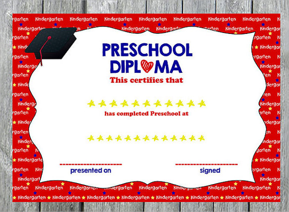 preschool graduation certificate template