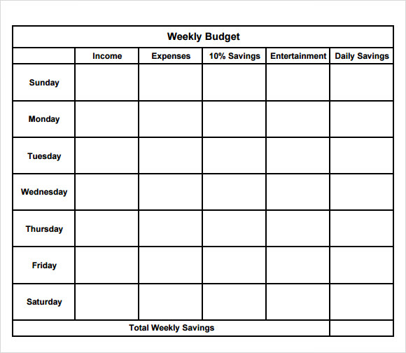 Free Printable Weekly Budget Worksheet Free Budget Worksheets 