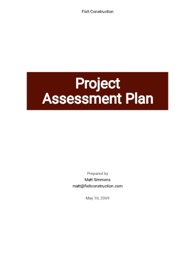 project assessment plan template