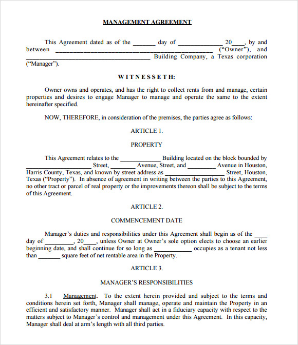 9 Sample Property Management Agreement Templates To Download Sample