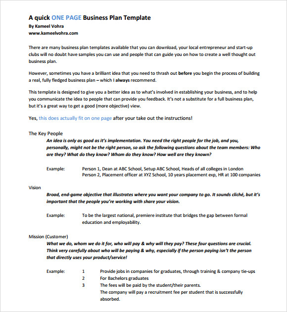 template business proposal page 2 in Plan One Business Word  10 Page Sample Documents PDF,