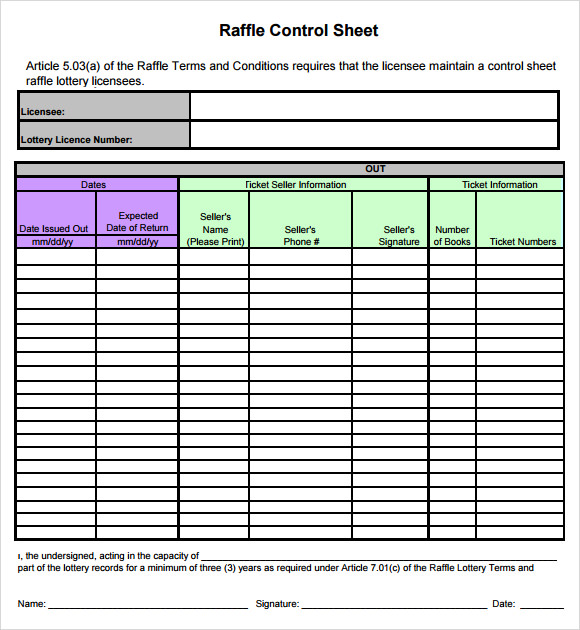 free 5 sample raffle sheet templates in google docs