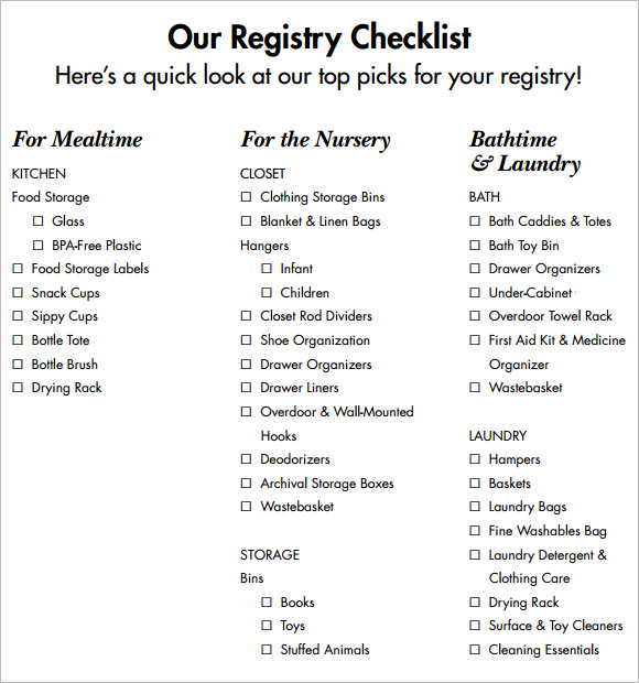 registrybabychecklist