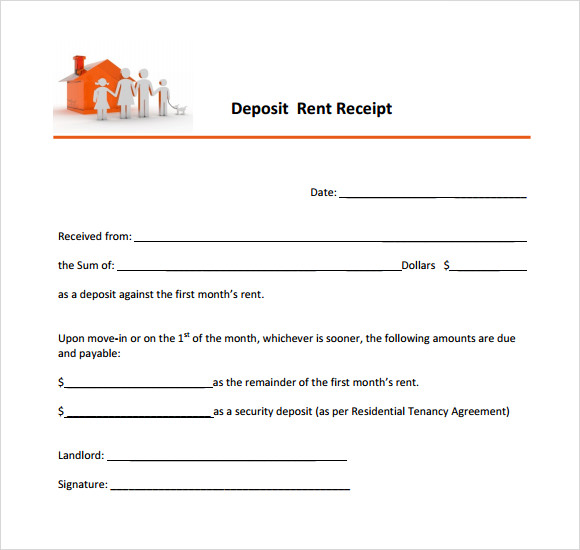 rent deposit receipt template