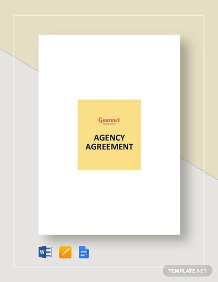 restaurant agency agreement 