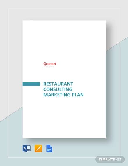 restaurant consulting marketing plan template
