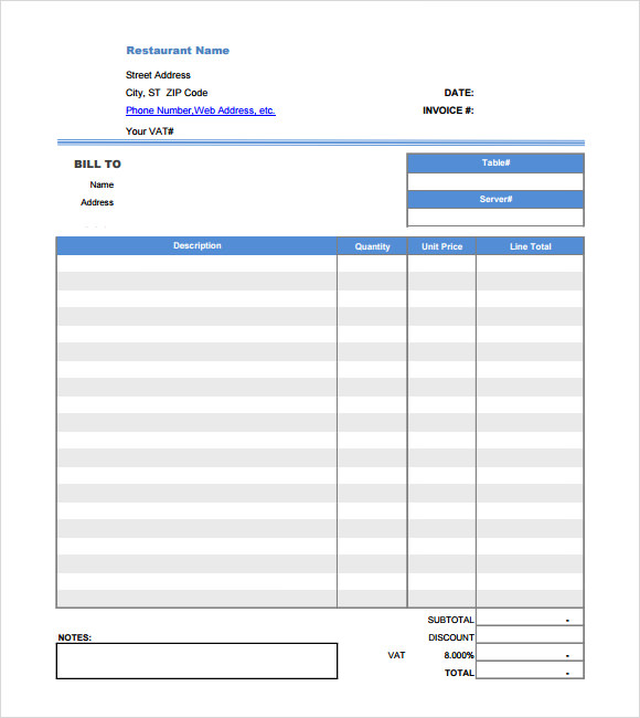 free 12 restaurant receipt templates in ms word pages google docs