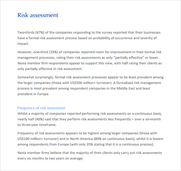 how to write a risk management report