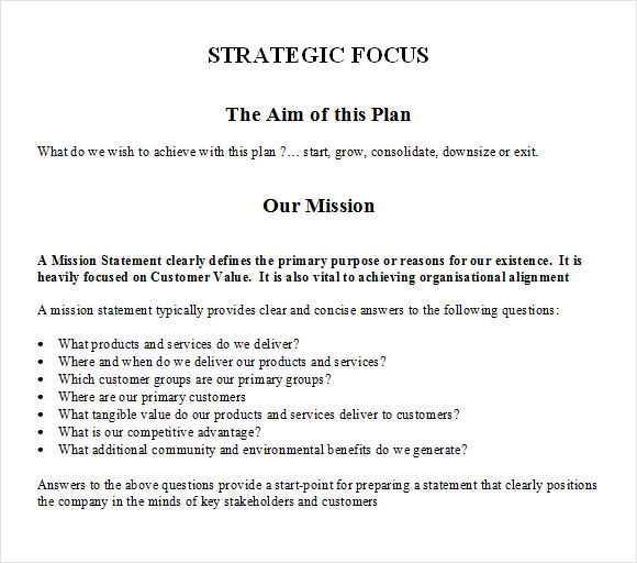How to write a strategic plan template