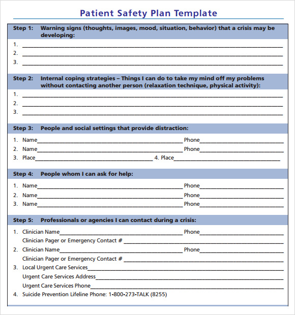 Safety Plan Template For Workplace