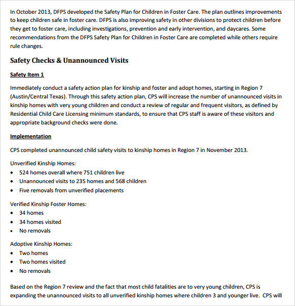 Student Safety Plan Template