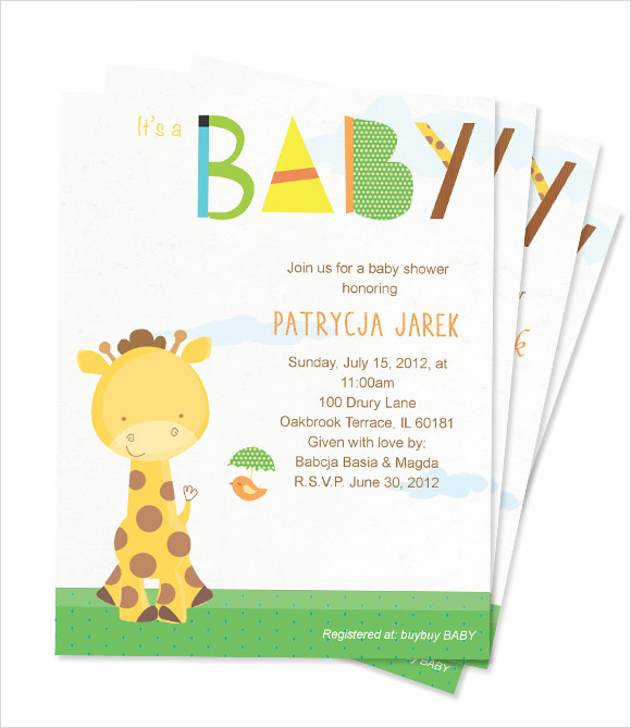 sample baby shower card template