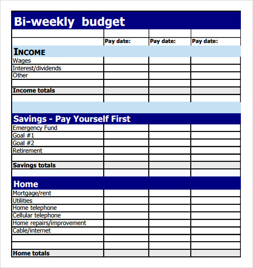 Amazing bi weekly budget worksheet - Literacy Worksheets