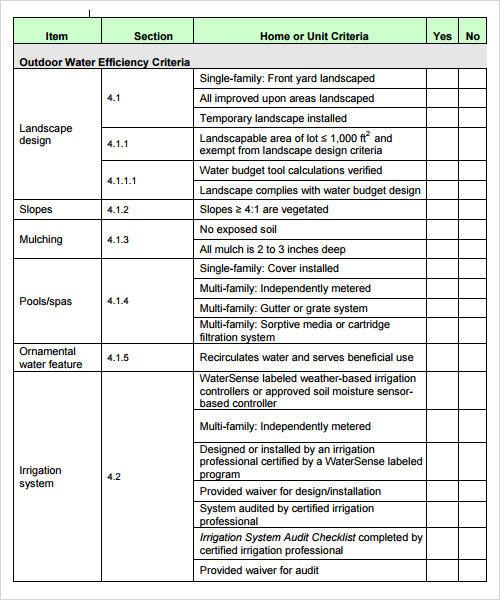 sample home inspection checklist