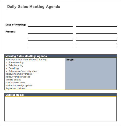 agenda templates