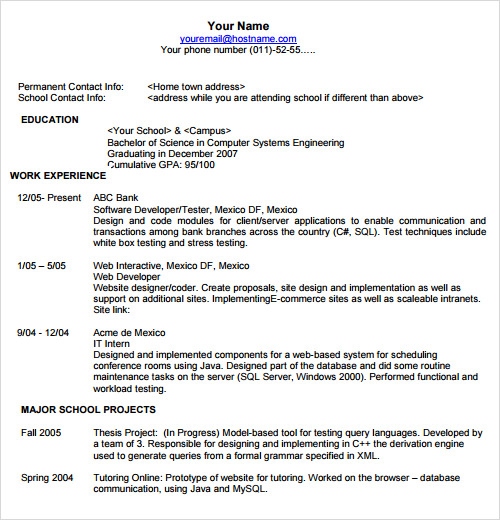 sample modern resume template