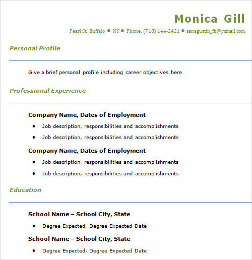 Sample resume degree expected