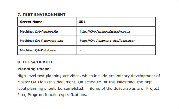 sample test plan template pdf
