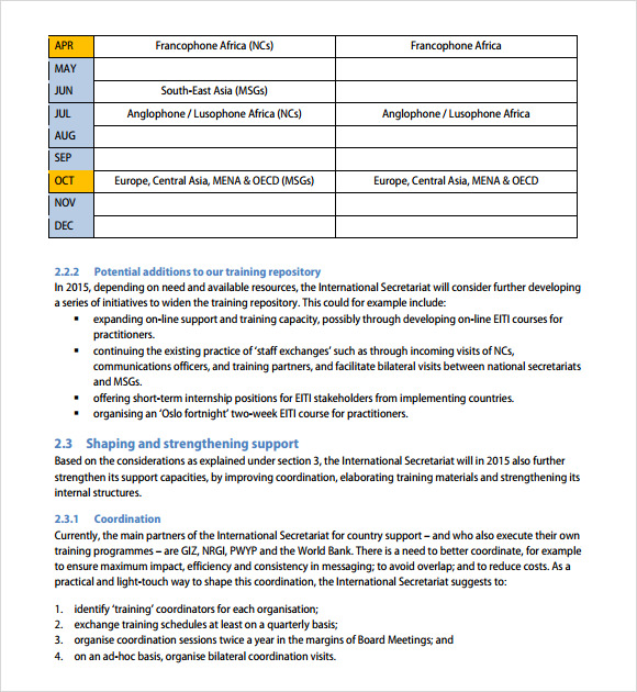 training agenda template