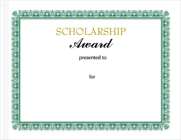 scholarship certificate template ppt